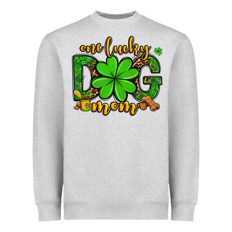 One Lucky Dog Mom St. Patrick's Heavyweight Sweatshirt by OliviaCreatesArt | Teevron