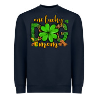 Navy One lucky dog mom St. Patrick's Heavyweight Sweatshirt - OliviaCreatesArt