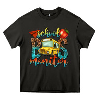 Asphalt school bus monitor Heavy Core Tee - NancyCooperArtShop