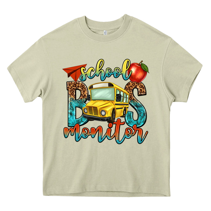 School Bus Monitor Heavy Core Tee by NancyCooperArtShop | Teevron