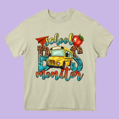 School Bus Monitor Heavy Core Tee Designed By Nancycooperartshop