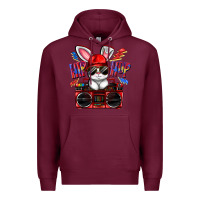 Burgundy hip hop Premium Hoodie - FaDigitalArtStudio
