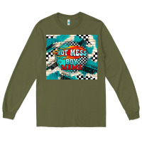 Army Green hot mess boy mama with fire Long Sleeve Tee - TumblerDesignByShophia