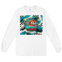 White hot mess boy mama with fire Long Sleeve Tee - TumblerDesignByShophia