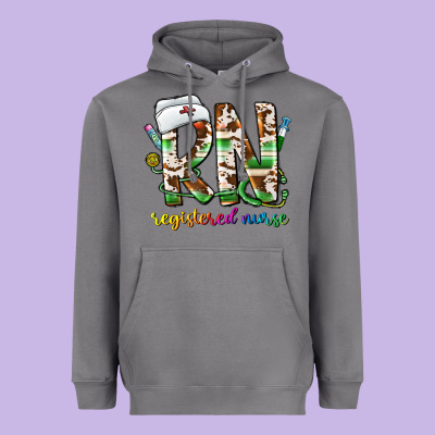 Rn Registered Nurse Heavyweight Hoodie Designed By Cowhidedigitalart