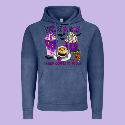 Hocus Pocus I Need Coffee To Focus Vintage Hoodie Designed By Texasbilliewilder