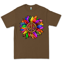 Cacao Pride LGBTQ+ Sunflower With Peace Premium Tee - BundleAndBundleShop