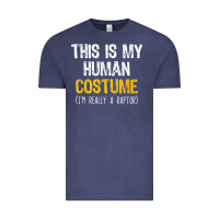 Vintage Denim human costume raptor halloween velociraptor lazy easy t shirt Vintage Tee - baoMotion