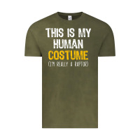 Vintage Olive human costume raptor halloween velociraptor lazy easy t shirt Vintage Tee - baoMotion