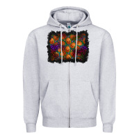 Heather Grey halloween pumpkin background Zipper Hoodie - BundleAndBundleShop