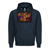 Navy halloween pumpkin background Zipper Hoodie - BundleAndBundleShop
