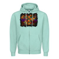 Seafoam halloween pumpkin background Zipper Hoodie - BundleAndBundleShop