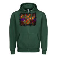 Sports Green halloween pumpkin background Zipper Hoodie - BundleAndBundleShop