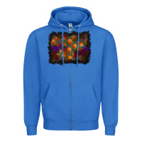 True Royal halloween pumpkin background Zipper Hoodie - BundleAndBundleShop