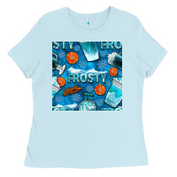 Baby Blue winter frosty coffee cups and snow seamless pattern bbs Ladies Tee - BundleAndBundleShop