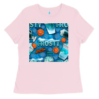 Bubblegum Pink winter frosty coffee cups and snow seamless pattern bbs Ladies Tee - BundleAndBundleShop