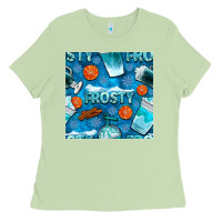 Matcha winter frosty coffee cups and snow seamless pattern bbs Ladies Tee - BundleAndBundleShop