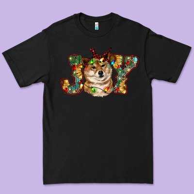 Shiba Inu Christmas Joy Premium Tee Designed By Ranaportraitstore