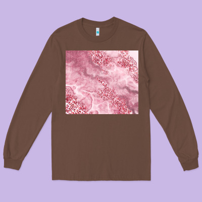 Glitter Pink Agate Long Sleeve Tee Designed By Tumblerdesignbyshophia