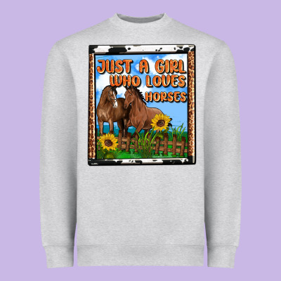 Western Just A Girl Who Loves Horses Heavyweight Sweatshirt Designed By Oliviacreatesart