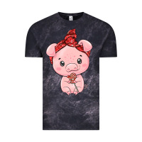 Cloud Black cute pig Vintage Tee - texasbilliewilder