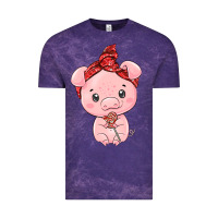 Cloud Purple cute pig Vintage Tee - texasbilliewilder