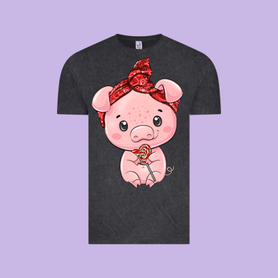 Cute Pig Vintage Tee Designed By Texasbilliewilder