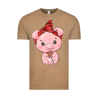 Vintage Coffee cute pig Vintage Tee - texasbilliewilder