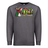 Charcoal Heather jesus İs the reason Premium Sweatshirt - CowhideDigitalArt