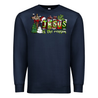 Navy jesus İs the reason Premium Sweatshirt - CowhideDigitalArt