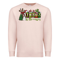 Pale Pink jesus İs the reason Premium Sweatshirt - CowhideDigitalArt