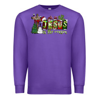 Purple jesus İs the reason Premium Sweatshirt - CowhideDigitalArt