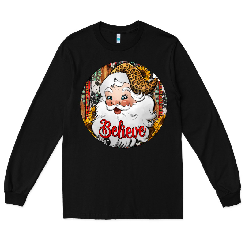 Believe Santa Claus Christmas Long Sleeve Tee by Jasminsmagicworld | Teevron