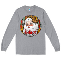 Heather Grey believe Santa Claus Christmas Long Sleeve Tee - Jasminsmagicworld