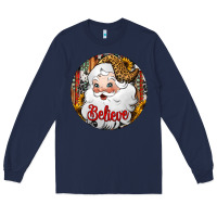 Navy believe Santa Claus Christmas Long Sleeve Tee - Jasminsmagicworld