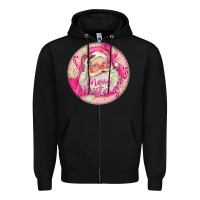 Black Pink Merry Christmas Santa Zipper Hoodie - FaDigitalArtStudio