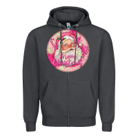 Smoke Pink Merry Christmas Santa Zipper Hoodie - FaDigitalArtStudio