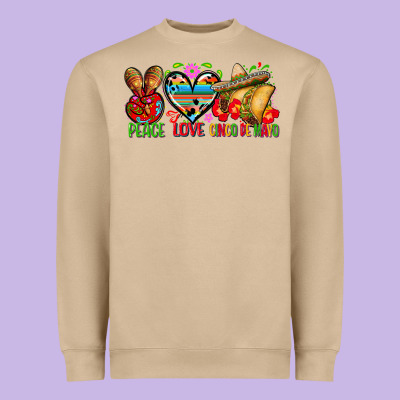 Peace Love Cinco De Mayo Heavyweight Sweatshirt Designed By Fadigitalartstudio