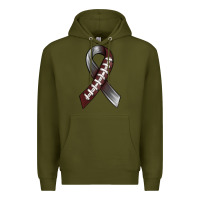 Army Green Gray Ribbon American Football Premium Hoodie - BundleAndBundleShop