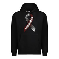 Black Gray Ribbon American Football Premium Hoodie - BundleAndBundleShop