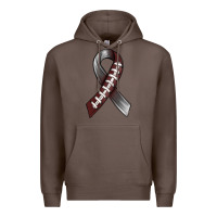Coffee Gray Ribbon American Football Premium Hoodie - BundleAndBundleShop