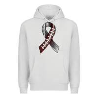 Dove Grey Gray Ribbon American Football Premium Hoodie - BundleAndBundleShop