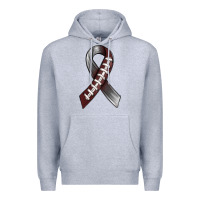 Heather Grey Gray Ribbon American Football Premium Hoodie - BundleAndBundleShop
