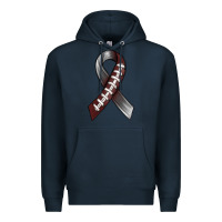 Navy Gray Ribbon American Football Premium Hoodie - BundleAndBundleShop