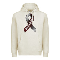 Oatmeal Heather Gray Ribbon American Football Premium Hoodie - BundleAndBundleShop