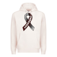 Pale Pink Gray Ribbon American Football Premium Hoodie - BundleAndBundleShop