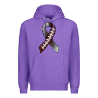 Purple Gray Ribbon American Football Premium Hoodie - BundleAndBundleShop