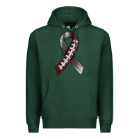 Sports Green Gray Ribbon American Football Premium Hoodie - BundleAndBundleShop