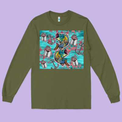 Fish Lures Long Sleeve Tee Designed By Tumblerdesignbyshophia