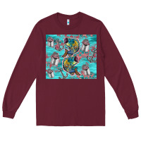 Burgundy fish lures Long Sleeve Tee - TumblerDesignByShophia